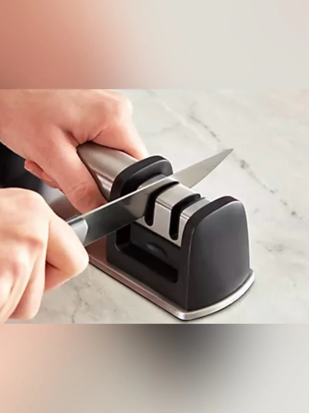 Zakarian Knife Sharpener in Silver and White